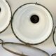 Bauhaus Art Deco Suspension Set in Opaline Glass and Brass 1930