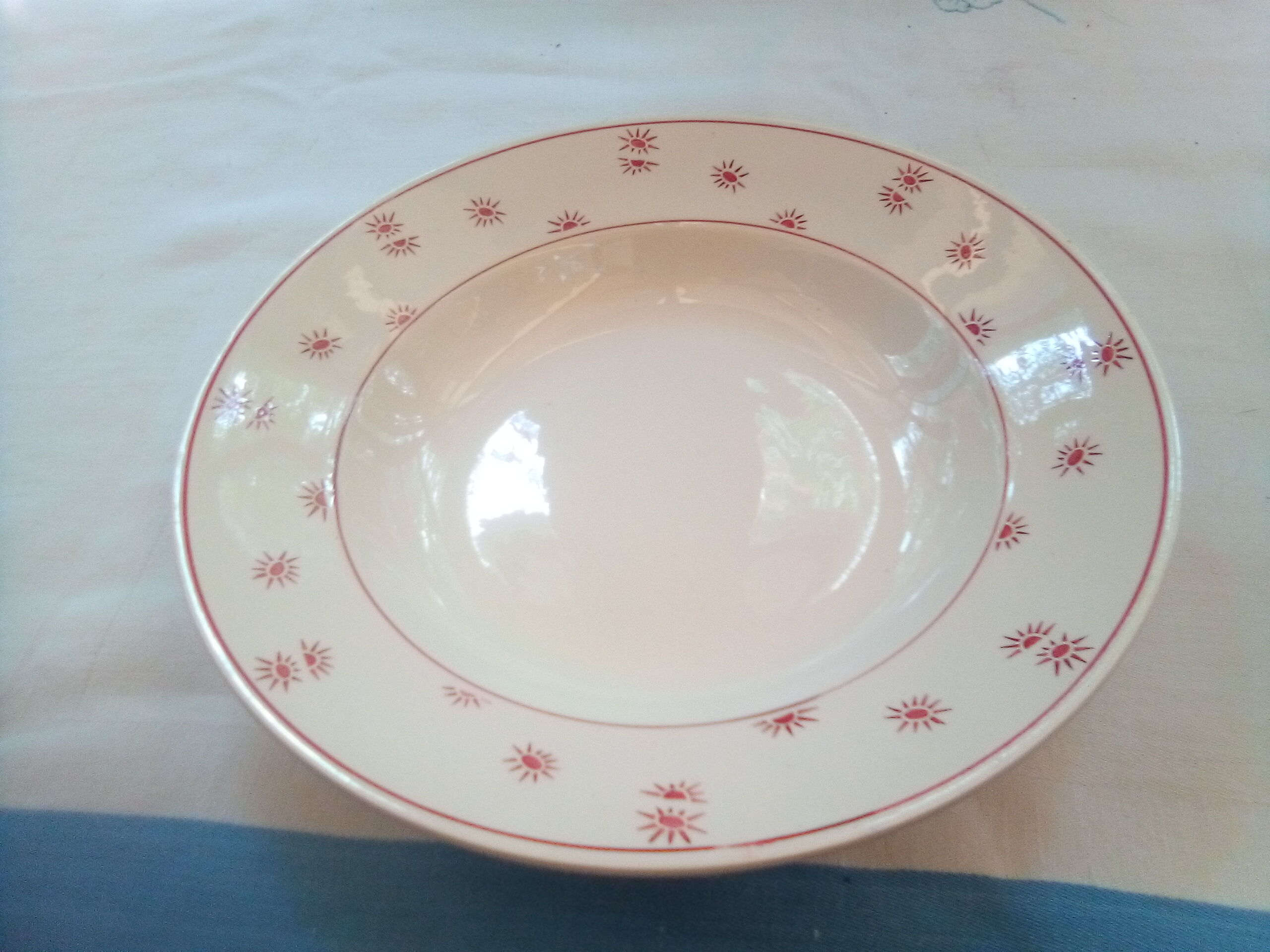 Assorted 8 ancient plates dominating red