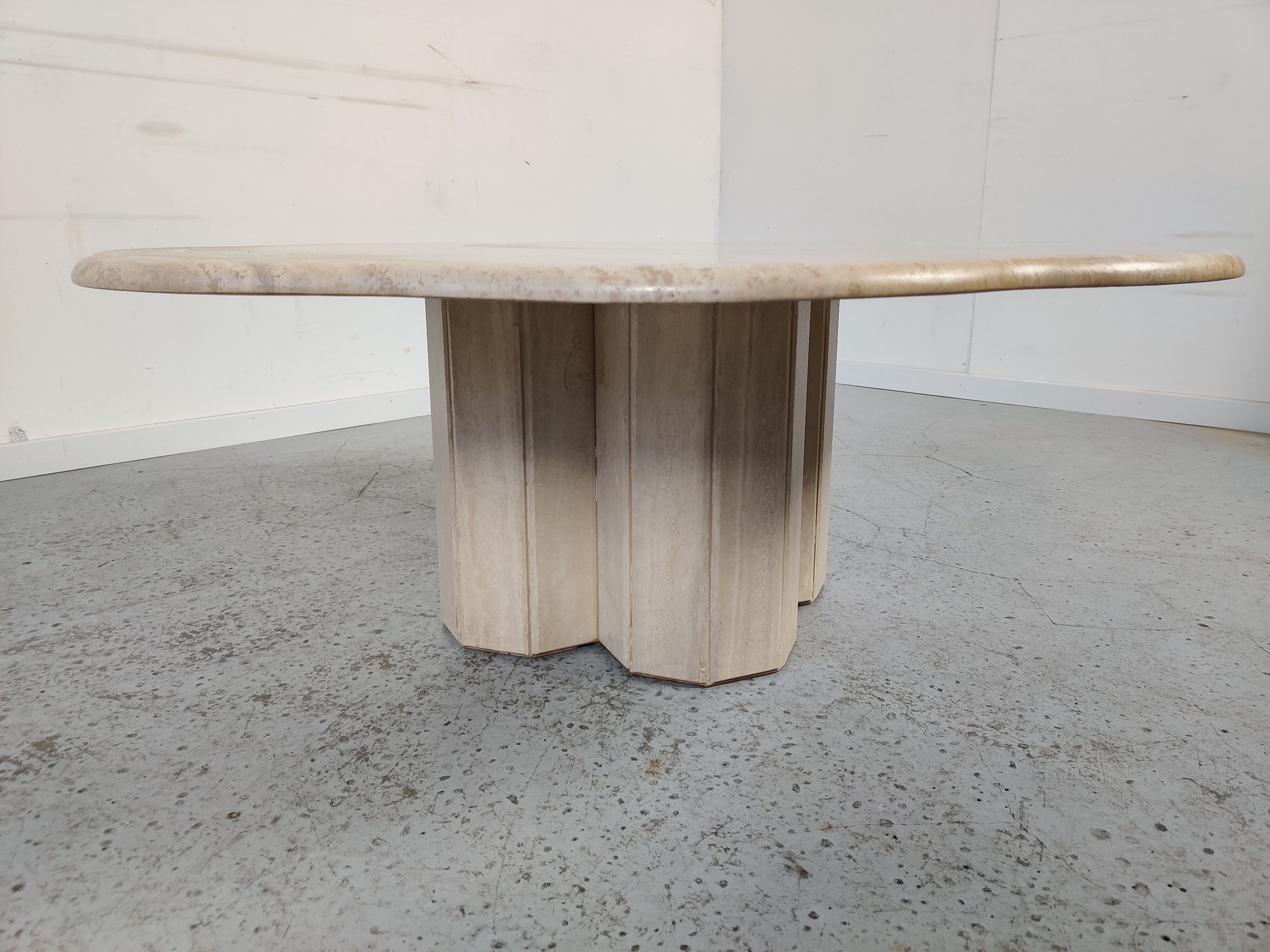 Travertine coffee table "cloud", 80s