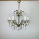 Palme & Walter chandelier, crystal and brass pendants, 1970s