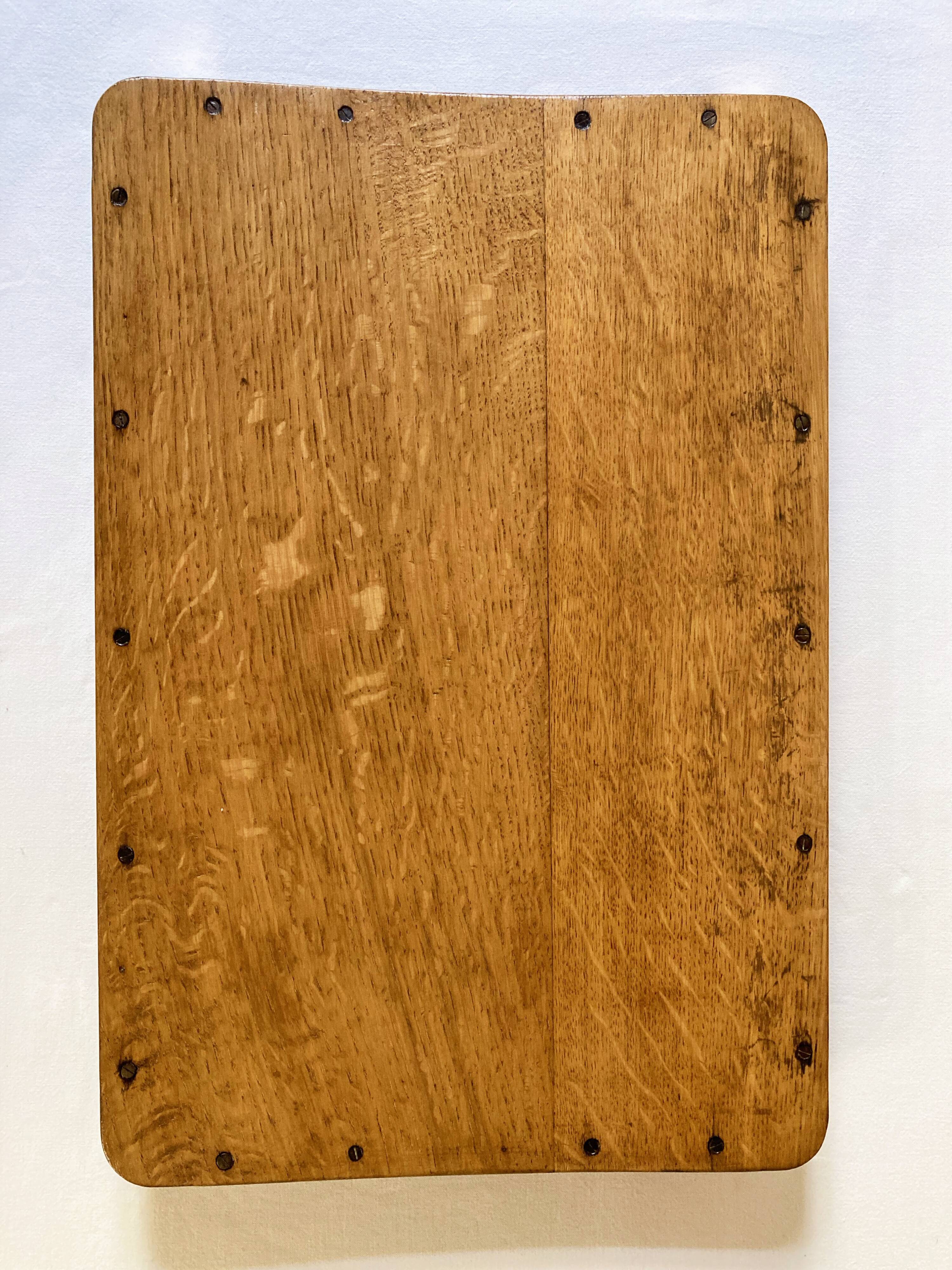 Old wooden and brass tray