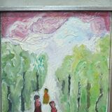 Grethe Hultgren, Swedish Expressionist Composition, Oil on Canvas, 1978, Framed