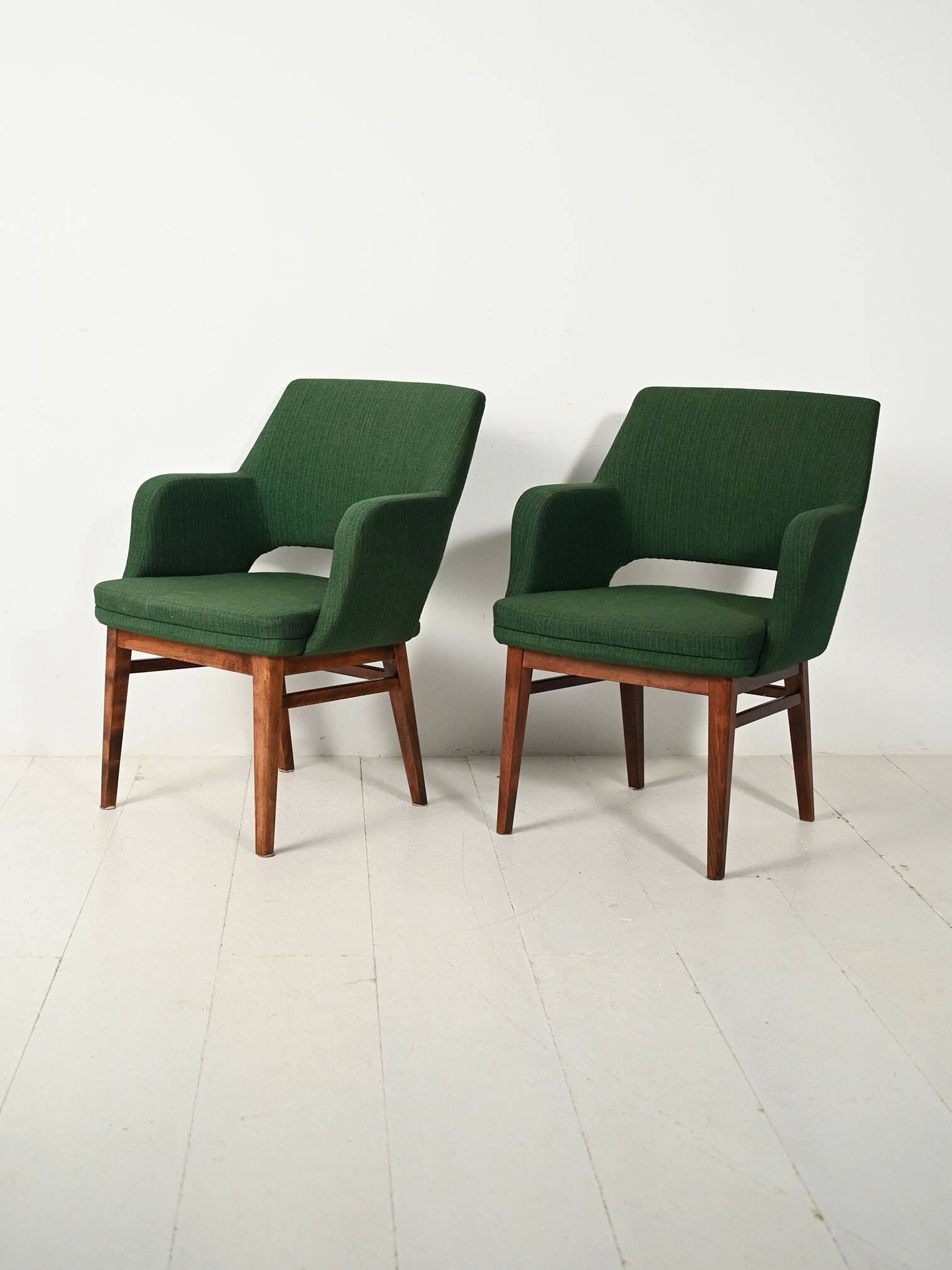 Pair of Green Oslosund armchairs by Kinnarps, 1950s