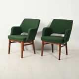 Pair of Green Oslosund armchairs by Kinnarps, 1950s