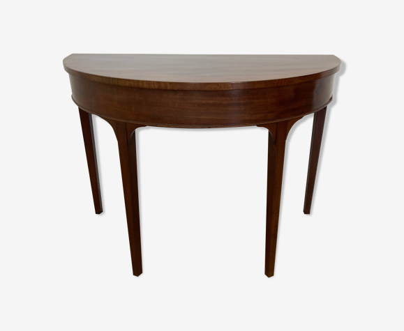 Console demi-lune acajou