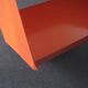 Side table, contemporary bedside table in orange metal