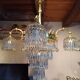 Antique crystal and bronze chandelier from the 19th century
