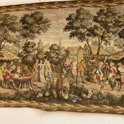 Tapestry of the Gobelins, village festival scene, perfect condition.