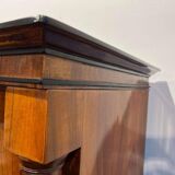 Biedermeier Armoire, Walnut Veneer, Full Columns, Austria/Vienna around 1825