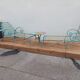 Lot 2 chaises longues anciennes fer forgé et ses 2 guéridons