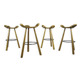 Special vintage brutalist SPANISH Marbella bar stools, 1970s Spain