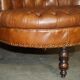 Leather Chesterfield tête-à-tête sofa, 4-seater