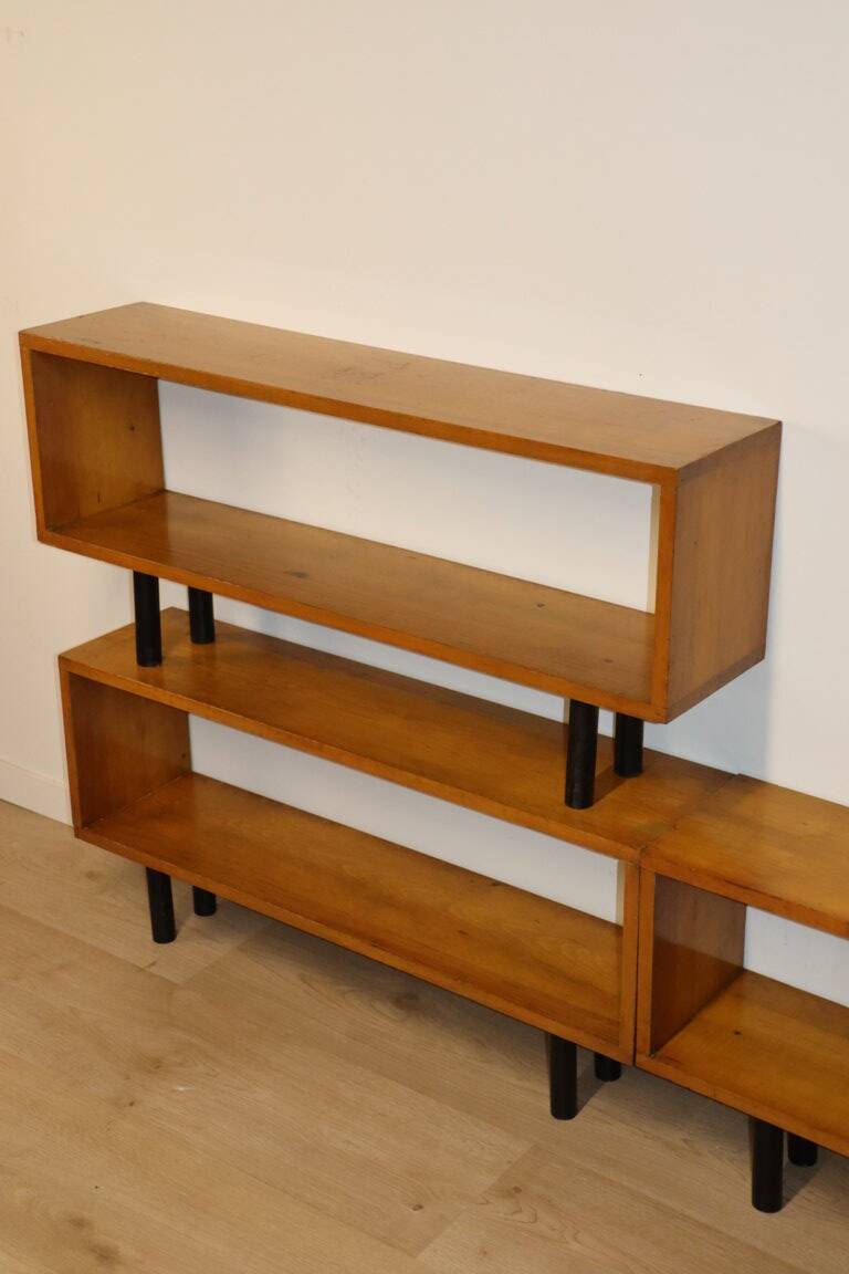 Vintage shelf with modular wooden boxes, 1960s
