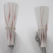 1970s Pair of Glass Wall Lamps , Czechoslovakia
