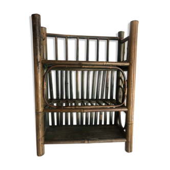 Bamboo and rattan shelf