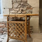 Table d'appoint, desserte en rotin, 2 niveaux