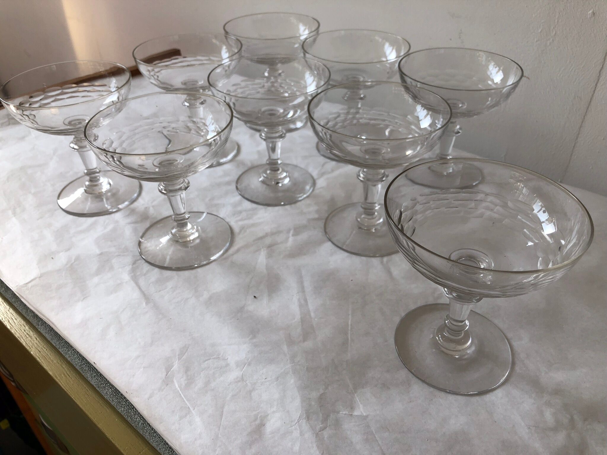 Set of 10 cuts to cristal champagne