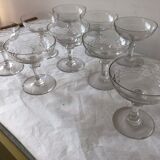 Set of 10 cuts to cristal champagne