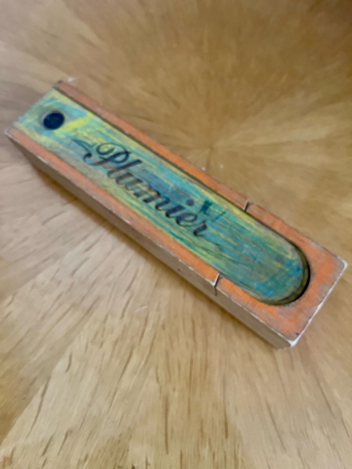 Wooden school pencil case 1950s 1960s