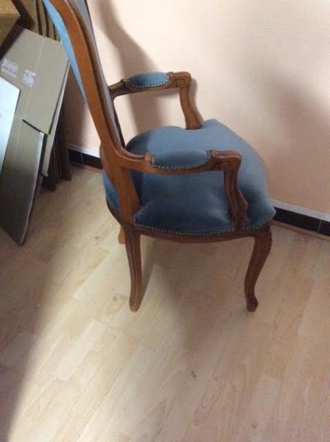 Velvet bedroom armchair