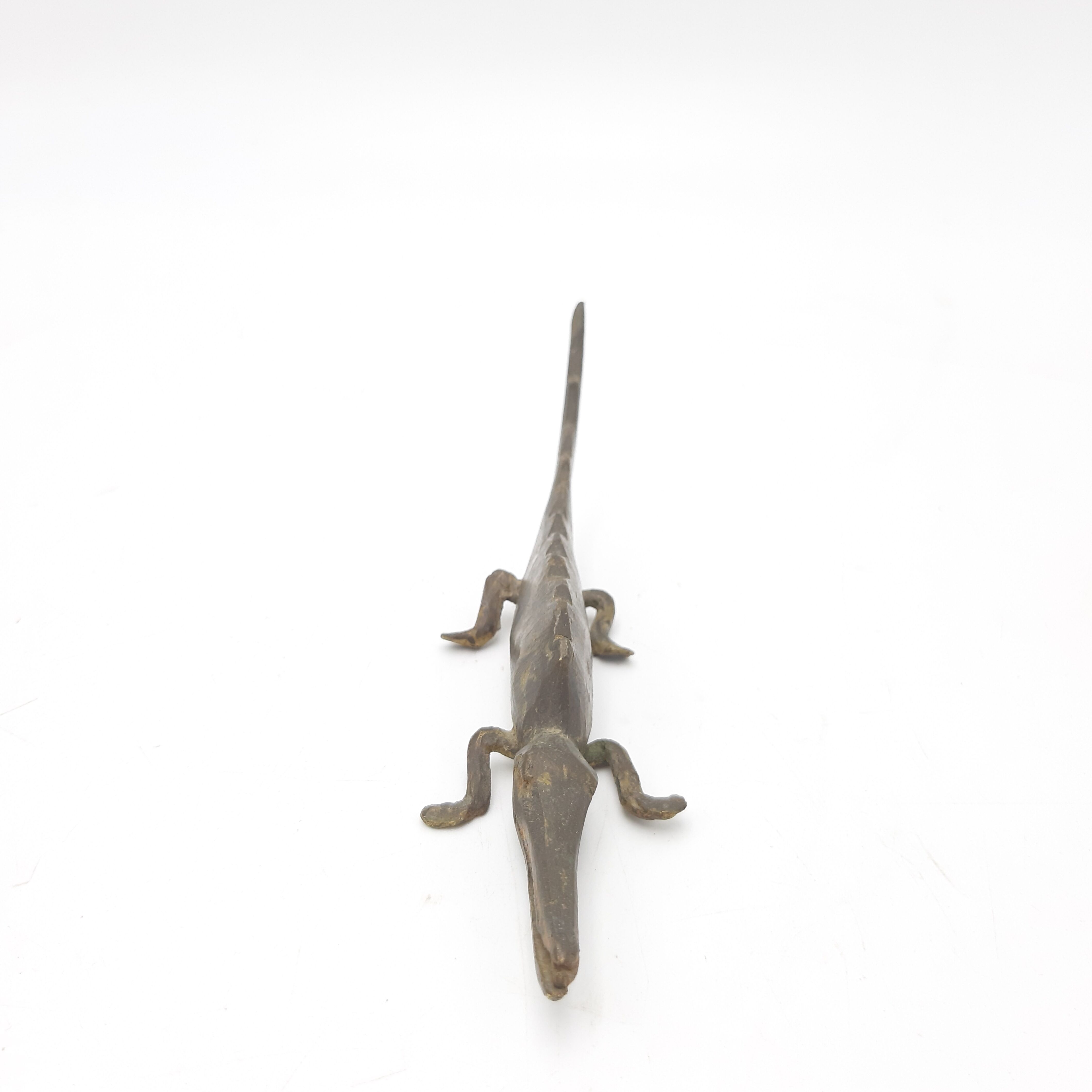 Vintage golden brass crocodile