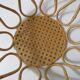 metal fruit bowl in imitation rattan and caning vintage design