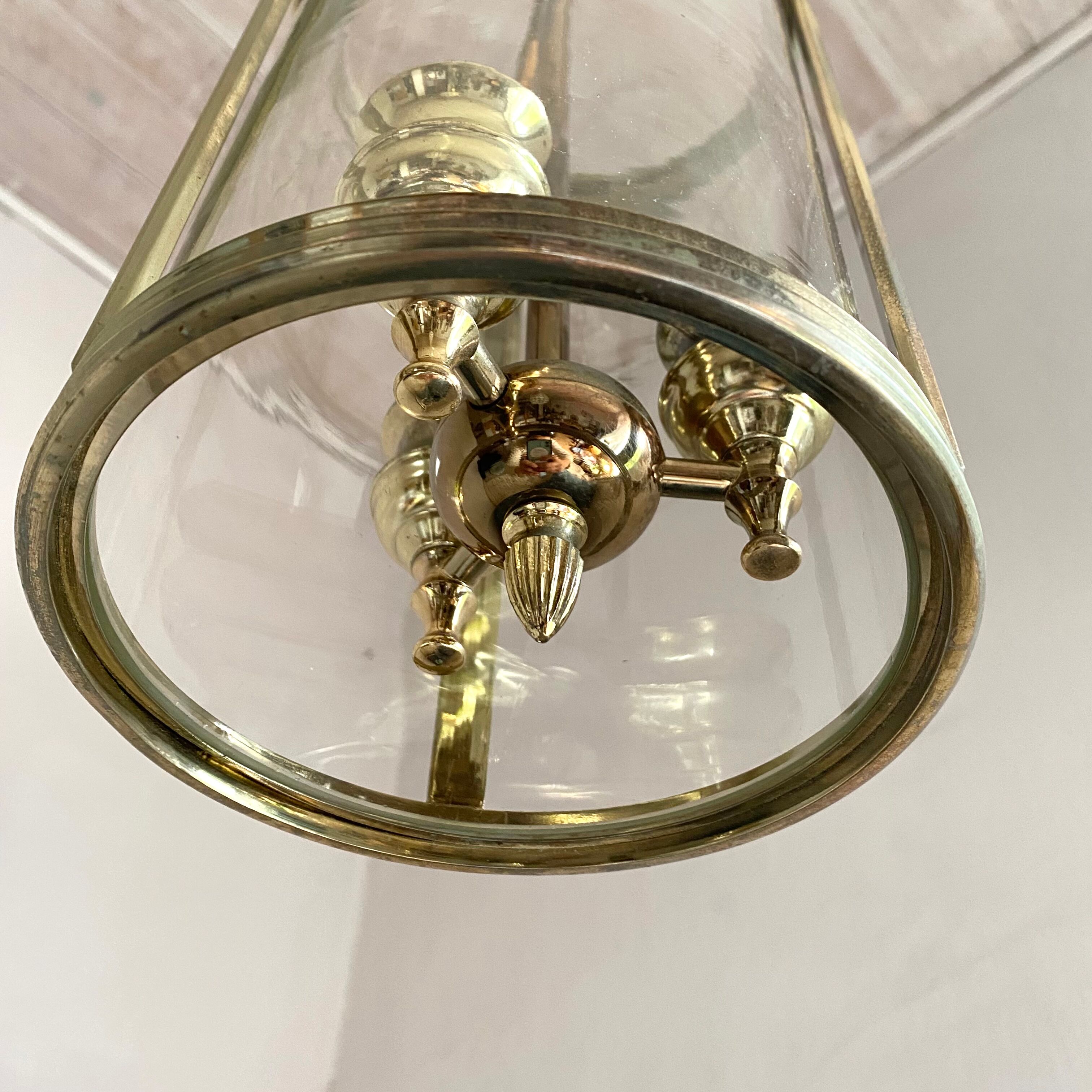 Golden lantern pendant lamp