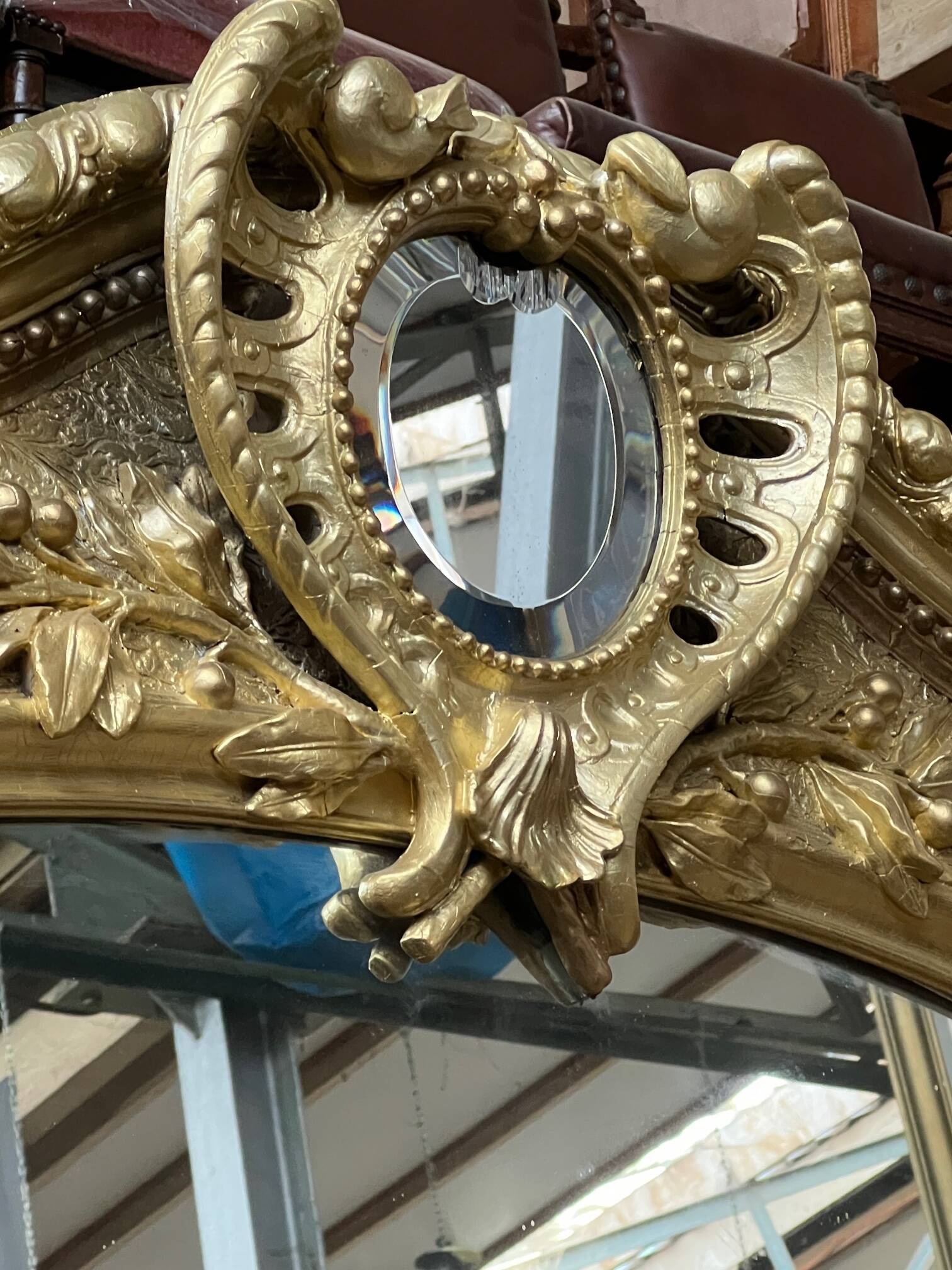 Large antique castle mirror
