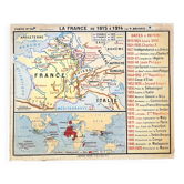 Old school map Hatier Briard 63, 1950 - France 1815 to 1914 (Rep