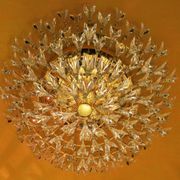 Stilkronen gold-plated brass and crystal glass chandelier, Italy 1970s