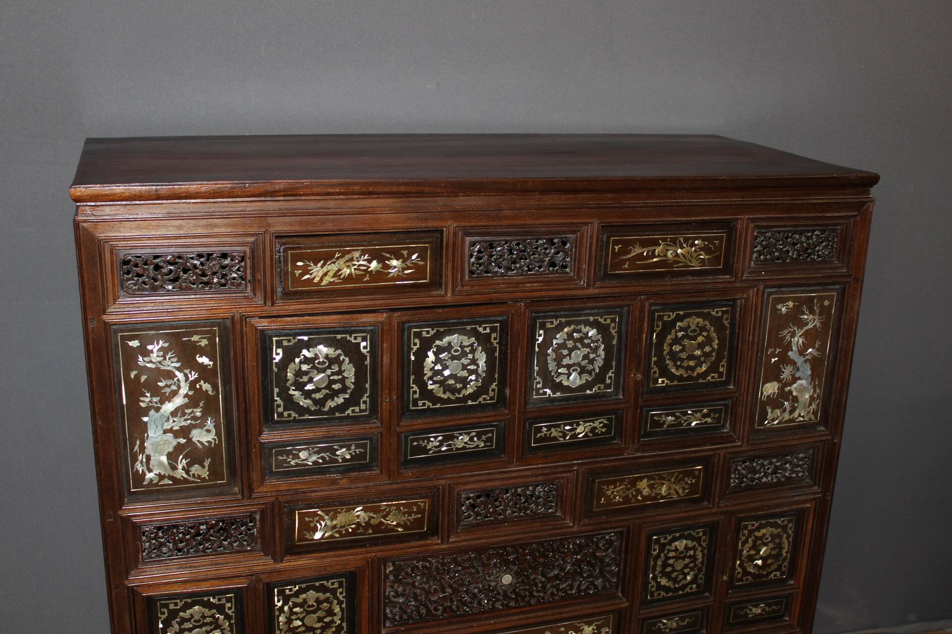 Indochinese Cabinet with Mother-of-Pearl Inlay, late 19th century