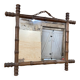 Mirror 45x51cm rectangular wood imitation bamboo 1960