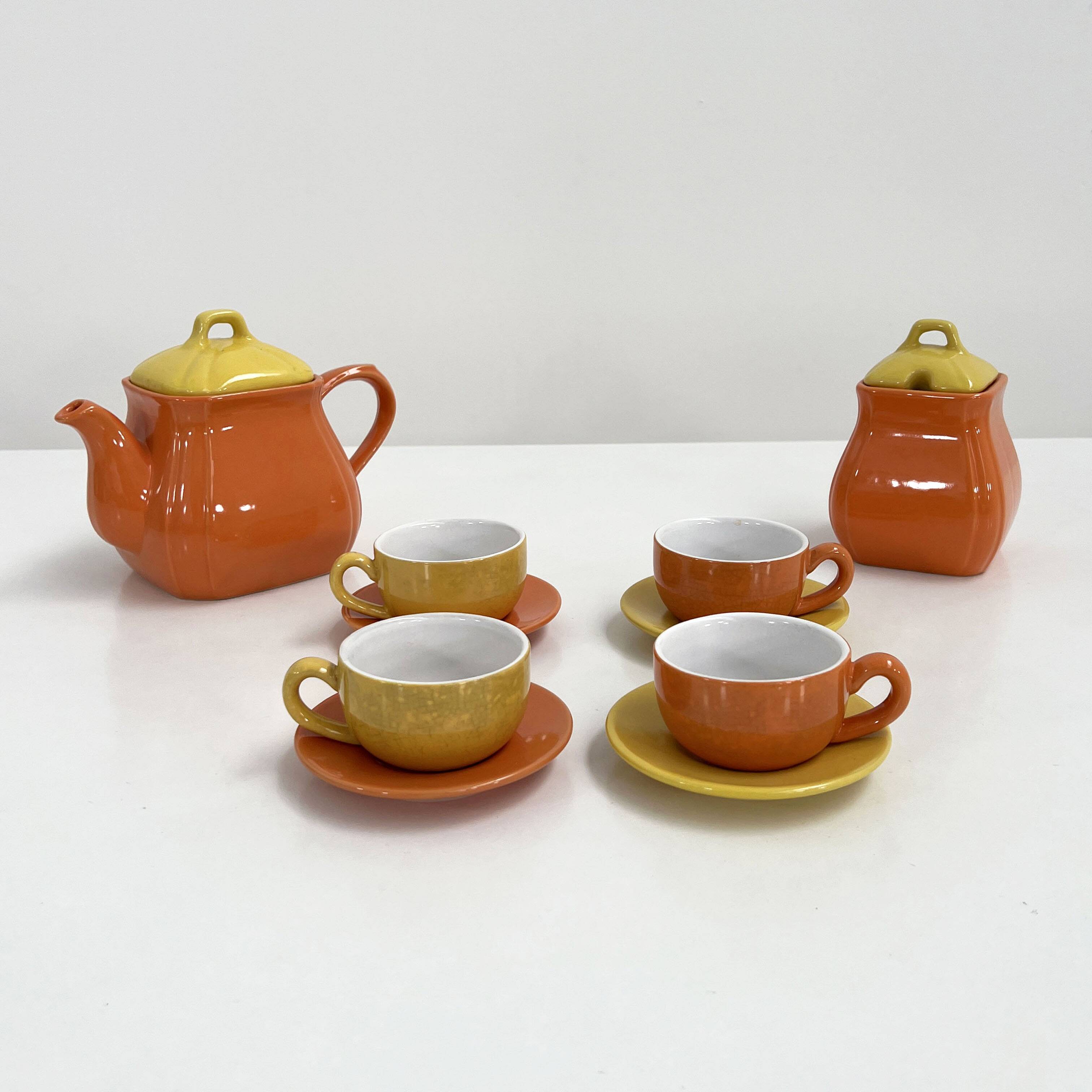 Ceramic tea set by Naj Oleari, 1980