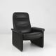 Exceptional De Sede DS50 lounge chair in black leather, Switzerland ca. 1980