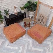 Handmade Berber pouf in wool 60 X 60 X 20 CM