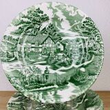 10 English Style Luneville green plates