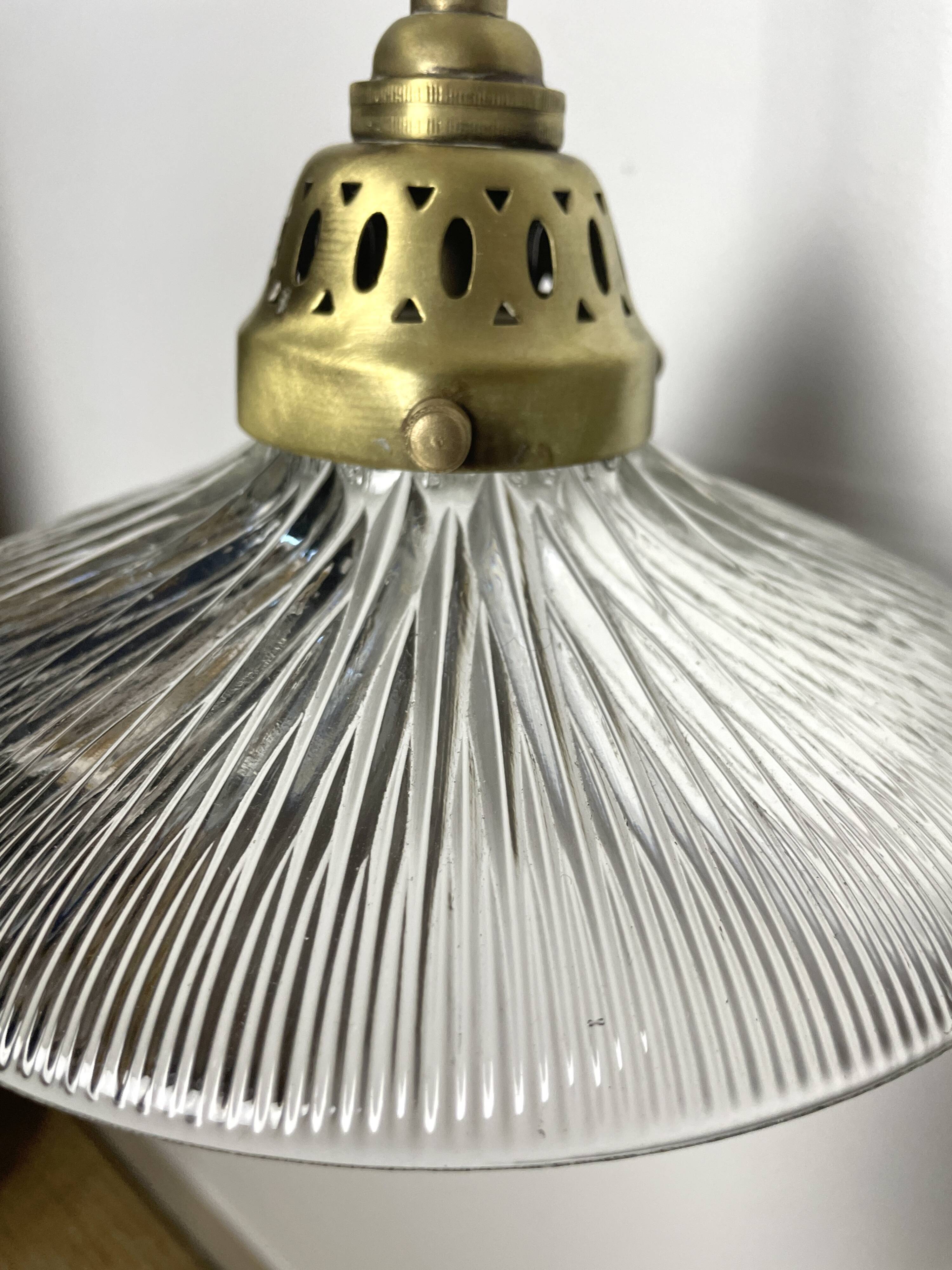 1950s glass pendant light