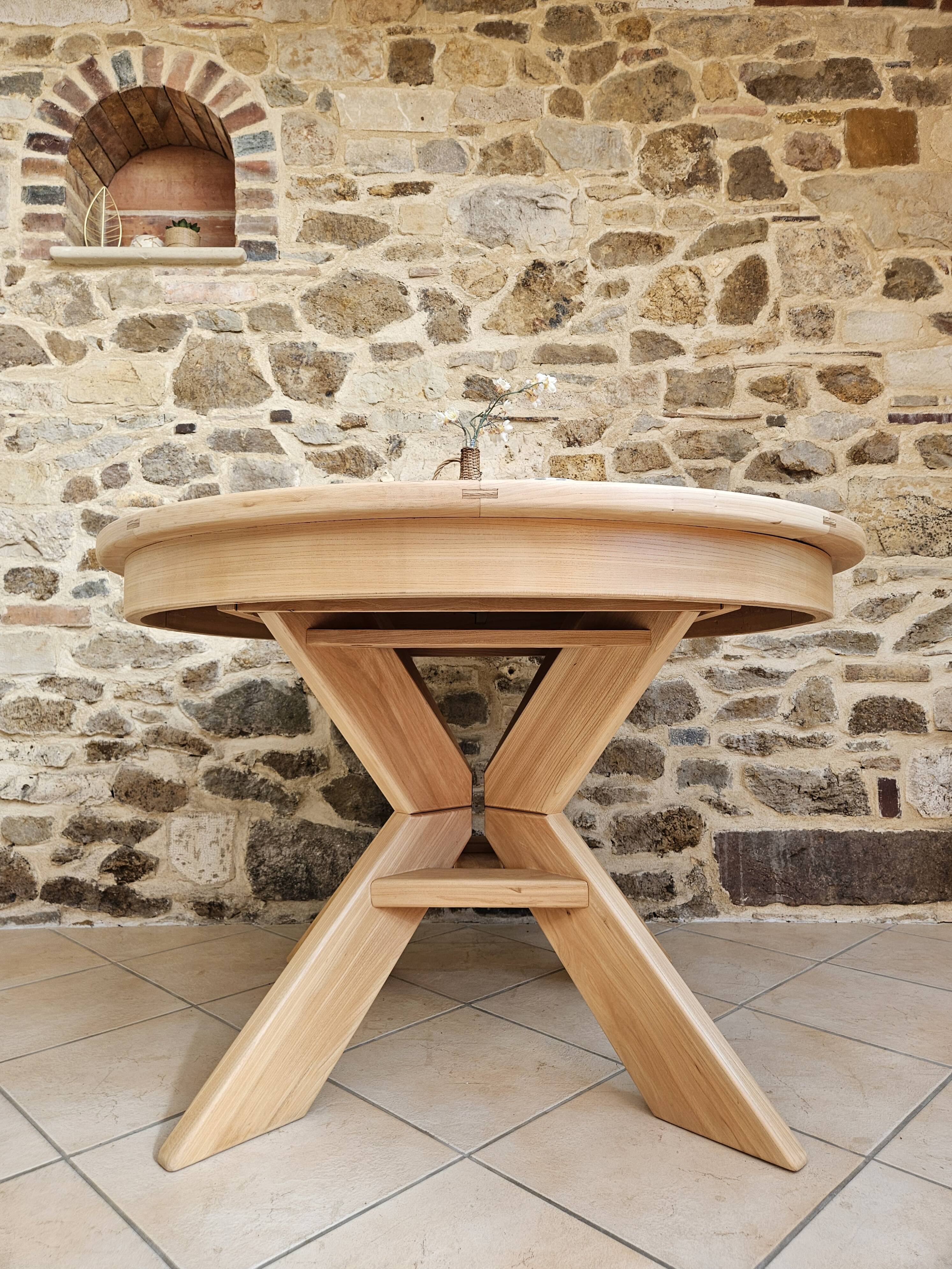 Table ronde orme style Pierre Chapo