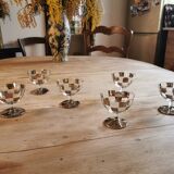 Art Deco Silver Checkerboard Glasses