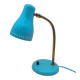 Green brass desk lamp with a goose neck on a ball joint from the 1960s.