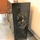 Old Chinese black lacquered furniture decorated with hard stones / cabinet