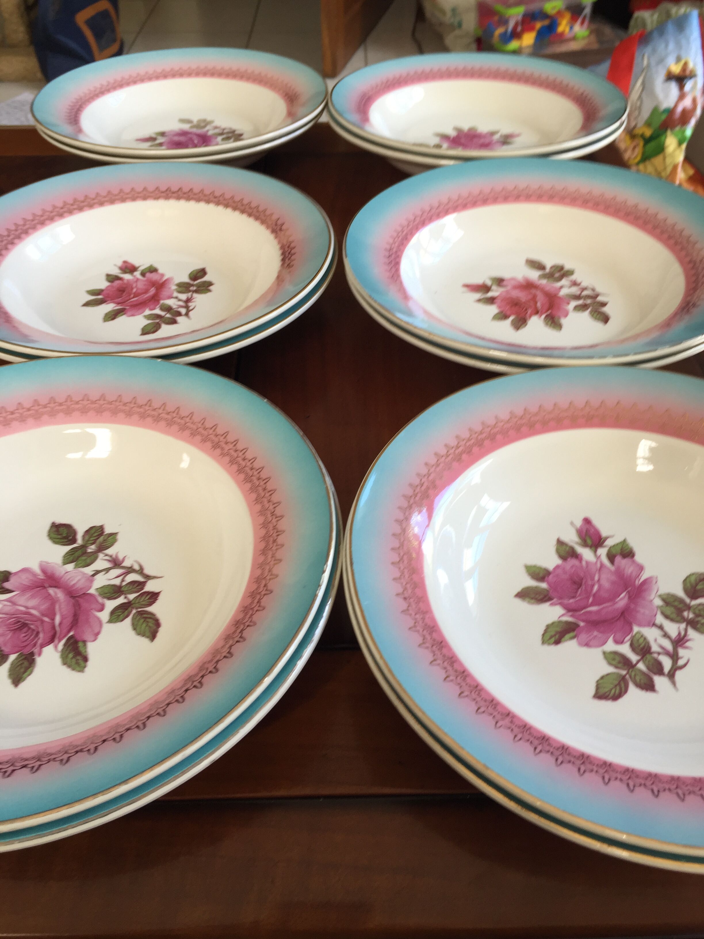 Lot hollow plates Digoin Sarreguemines model Pelleas