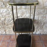 Side table has three shelves Formica and brass 60s/70s