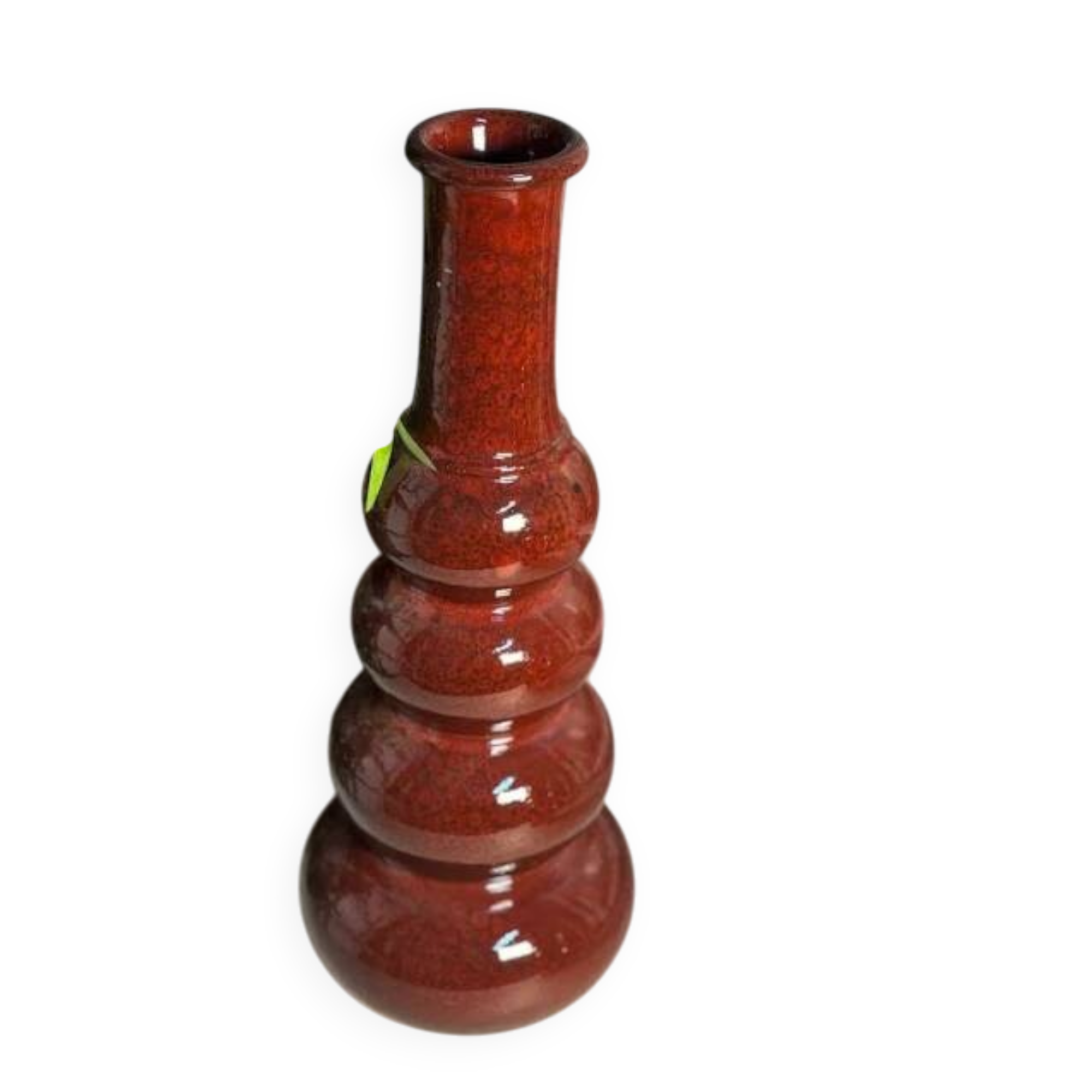 Artisanal sculptural vase Tighri bordeaux