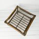 Table basse en bambou marron foncé plateau en verre Mid Century Vintage Rattan Skandi Boho Danish De