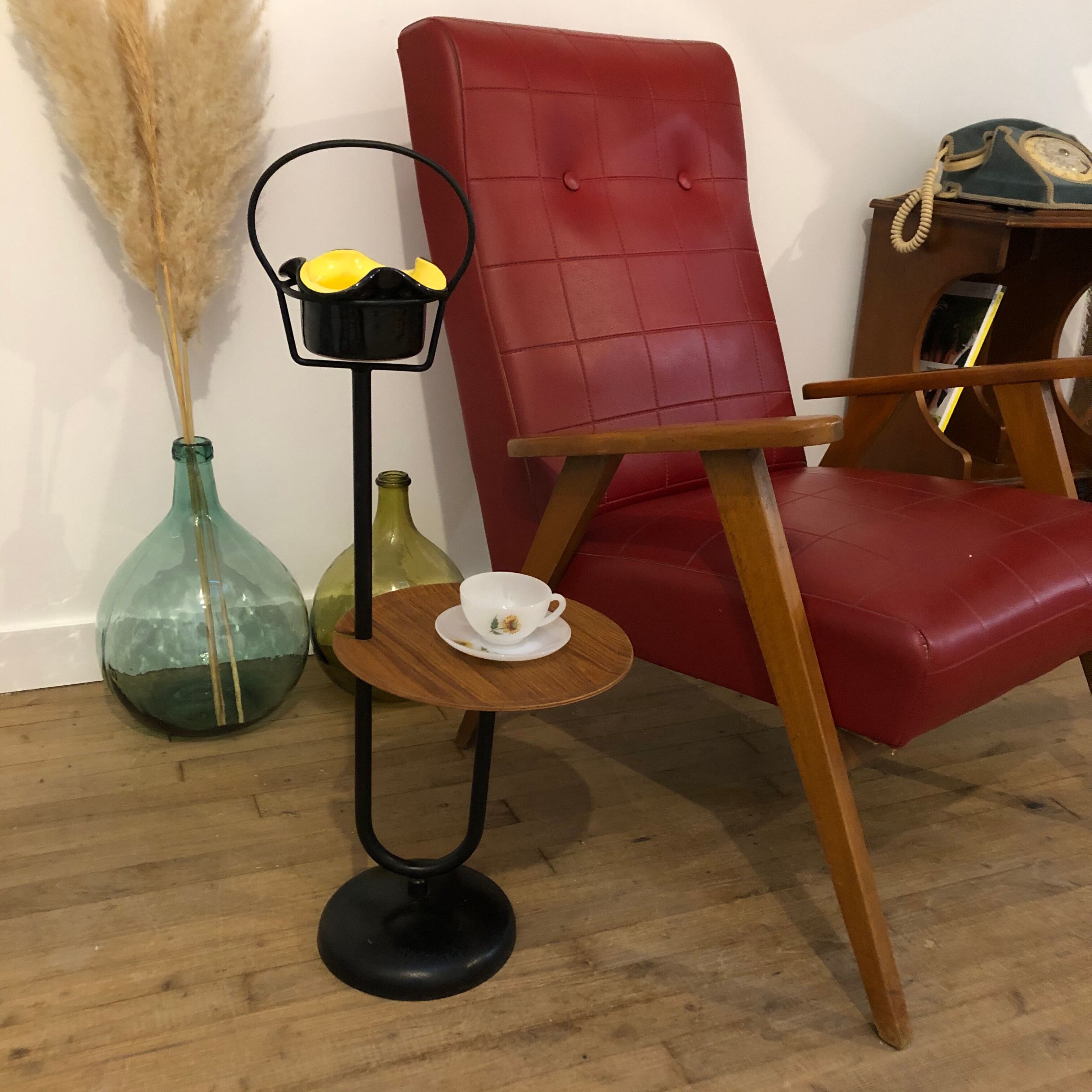 Porte plante métal et Formica