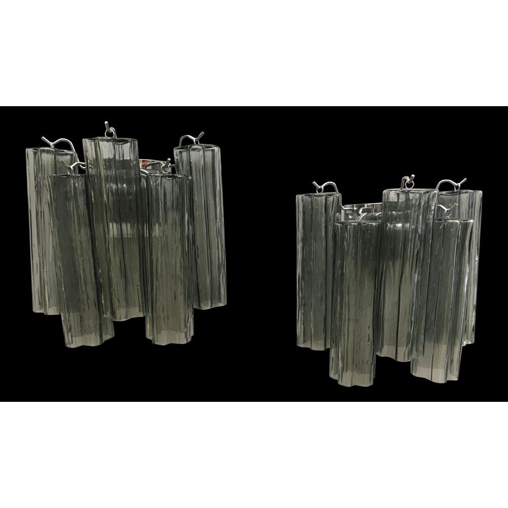 Gray murano glass wall light “tronchi” -1l