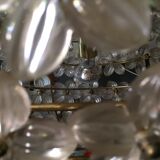 Vintage floral ball hanging lamp, 3 lights 60s