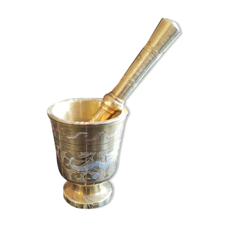 Apothecary mortar aevc its solid bronze pestle