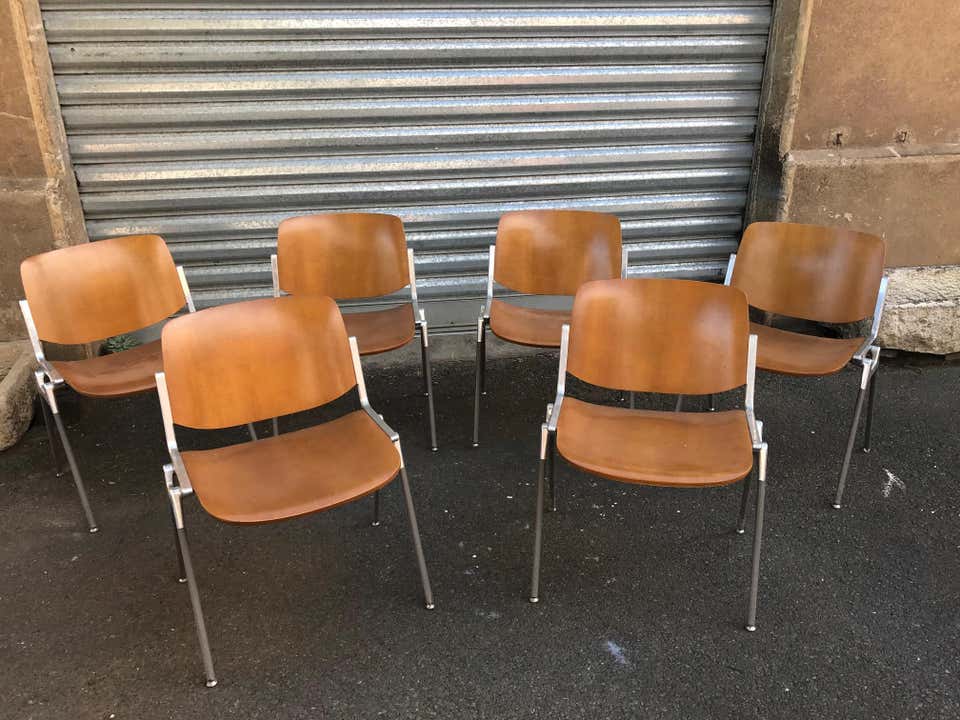 Dsc 106 chairs by Giancarlo pieretti published by Castelli from the 70s